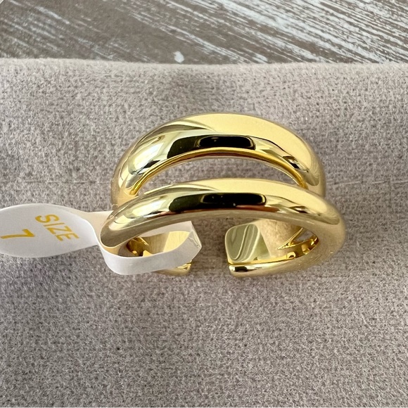 NEW Loren Stewart x Curateur Deux Open Band Ring 14k Yellow Gold Plated Size 7 - Picture 4 of 9